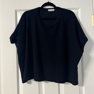 Charlotte Avery Black Short Sleeve Slouchy Top